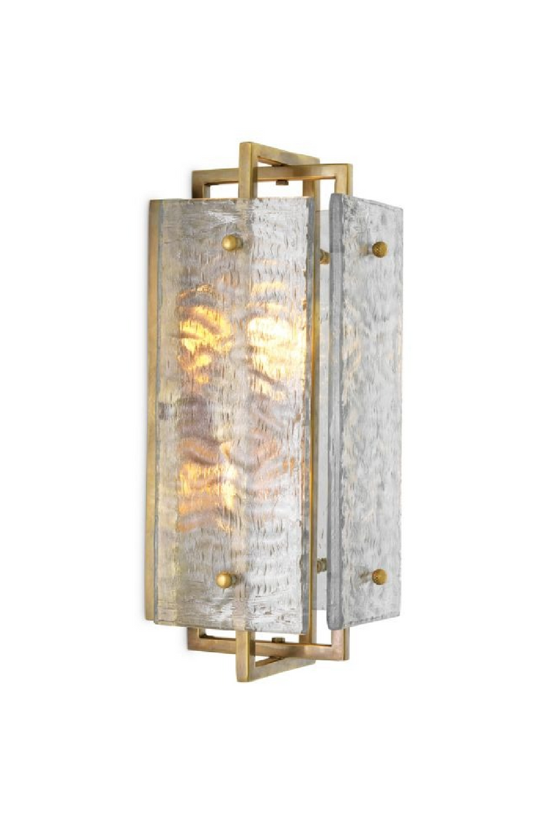 Applique Murale En Verre A Cadre En Laiton | Eichholtz Solara | OROA.fr