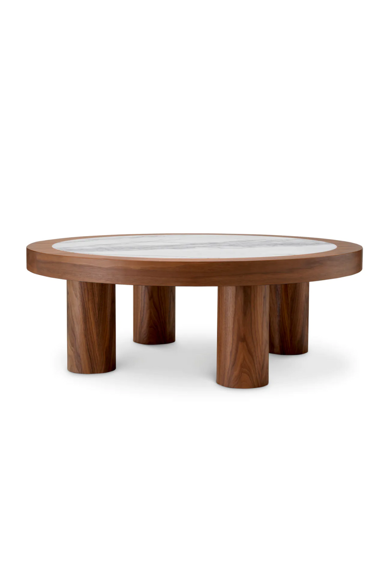 Table basse en placage de noyer et marbre | Eichholtz Presedio | OROA.fr