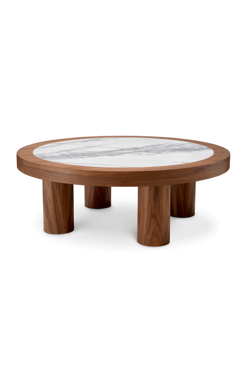 Table basse en placage de noyer et marbre | Eichholtz Presedio | OROA.fr