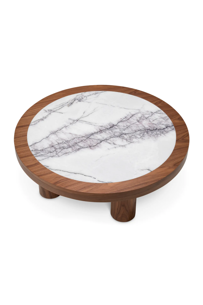 Table basse en placage de noyer et marbre | Eichholtz Presedio | OROA.fr