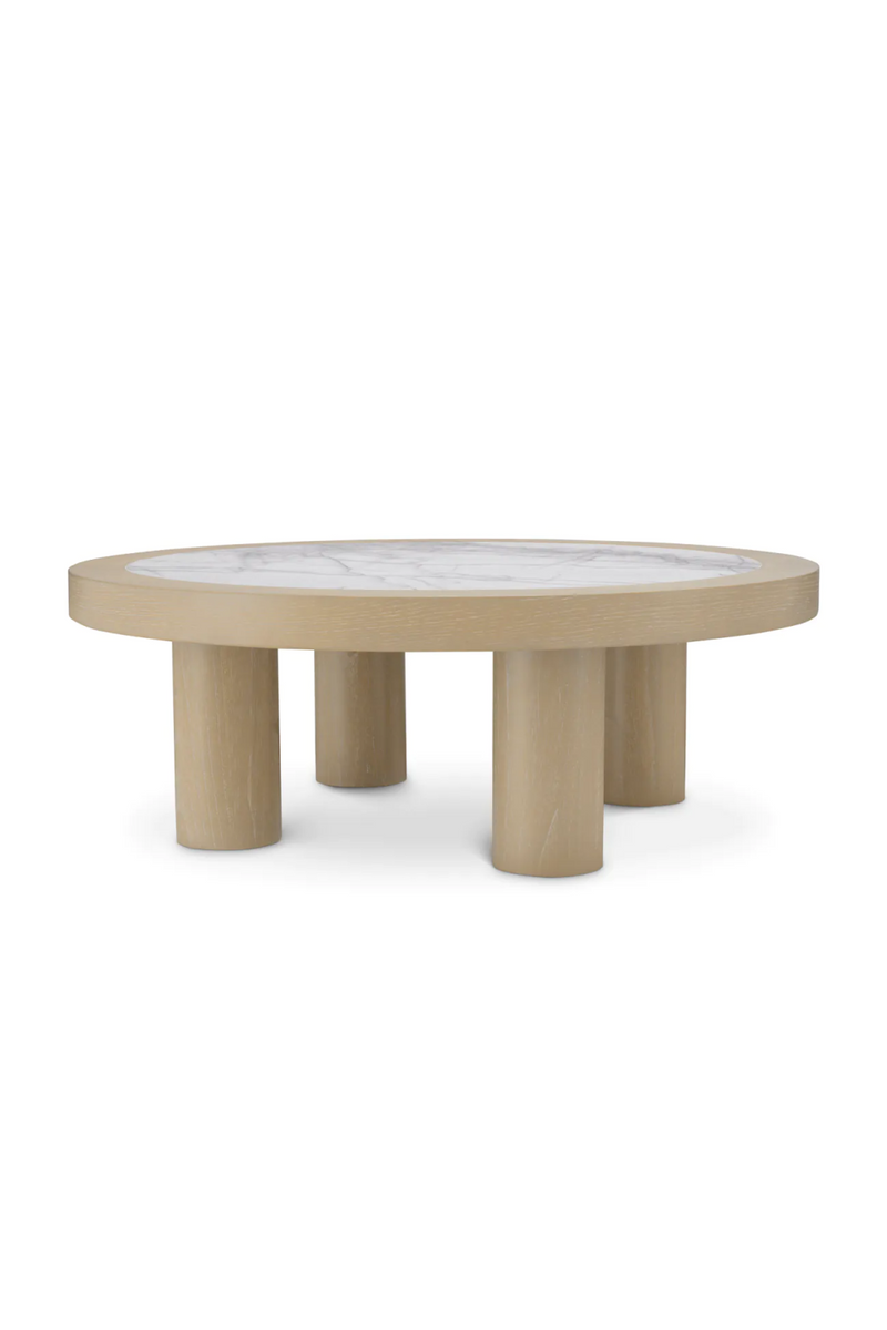 Table basse en placage de chene et marbre | Eichholtz Presedio | OROA.fr