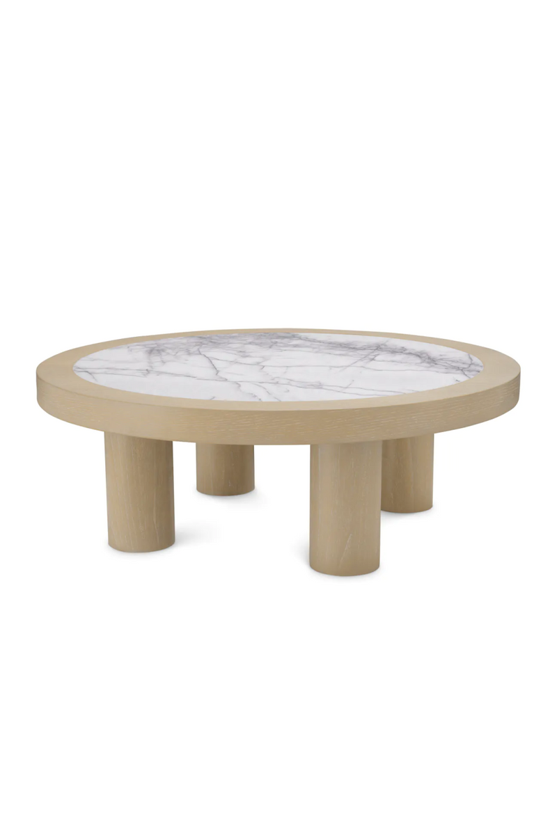 Table basse en placage de chene et marbre | Eichholtz Presedio | OROA.fr