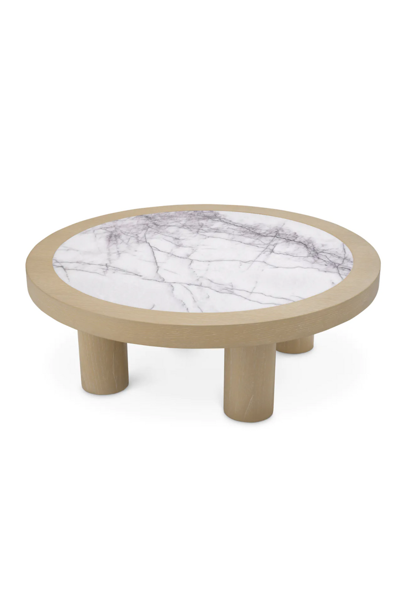 Table basse en placage de chene et marbre | Eichholtz Presedio | OROA.fr