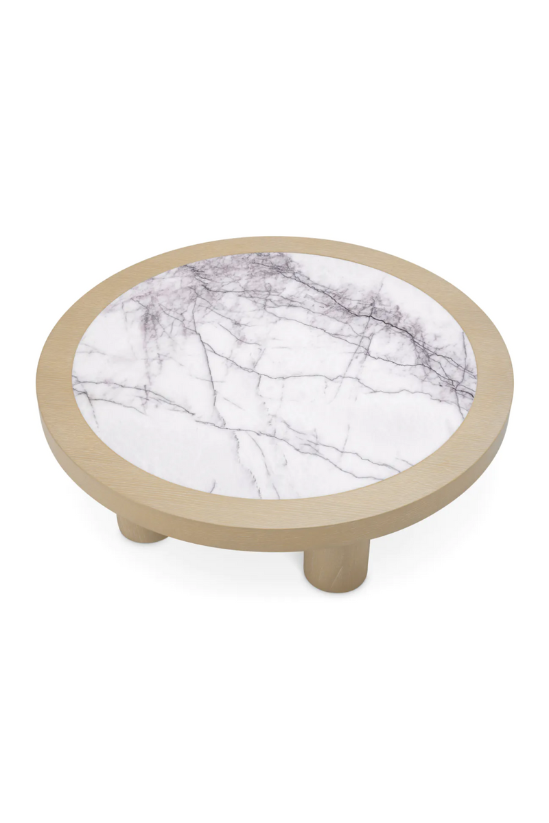 Table basse en placage de chene et marbre | Eichholtz Presedio | OROA.fr