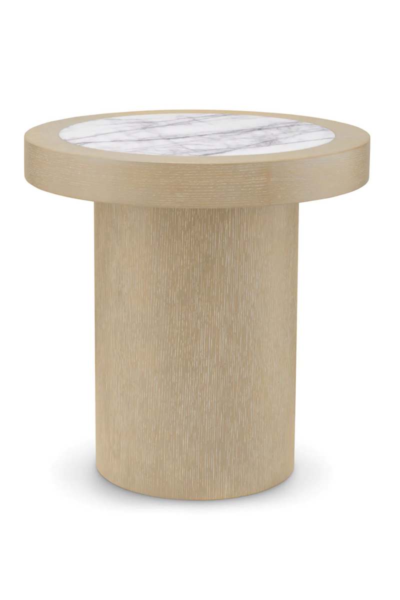 Table d'appoint ronde en marbre blanc | Eichholtz Presedio | OROA.fr