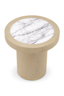 Table d'appoint ronde en marbre blanc | Eichholtz Presedio | OROA.fr