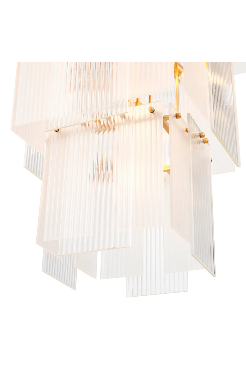 Lustre à étages en verre givré | Eichholtz Giardano | OROA.fr