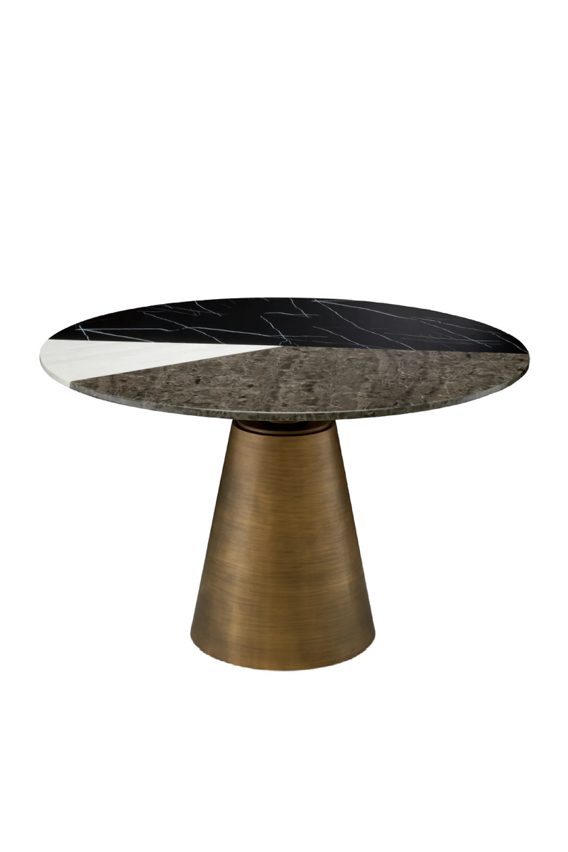 Table de salle a manger ronde base cuivre | Eichholtz Tricolori | OROA.fr