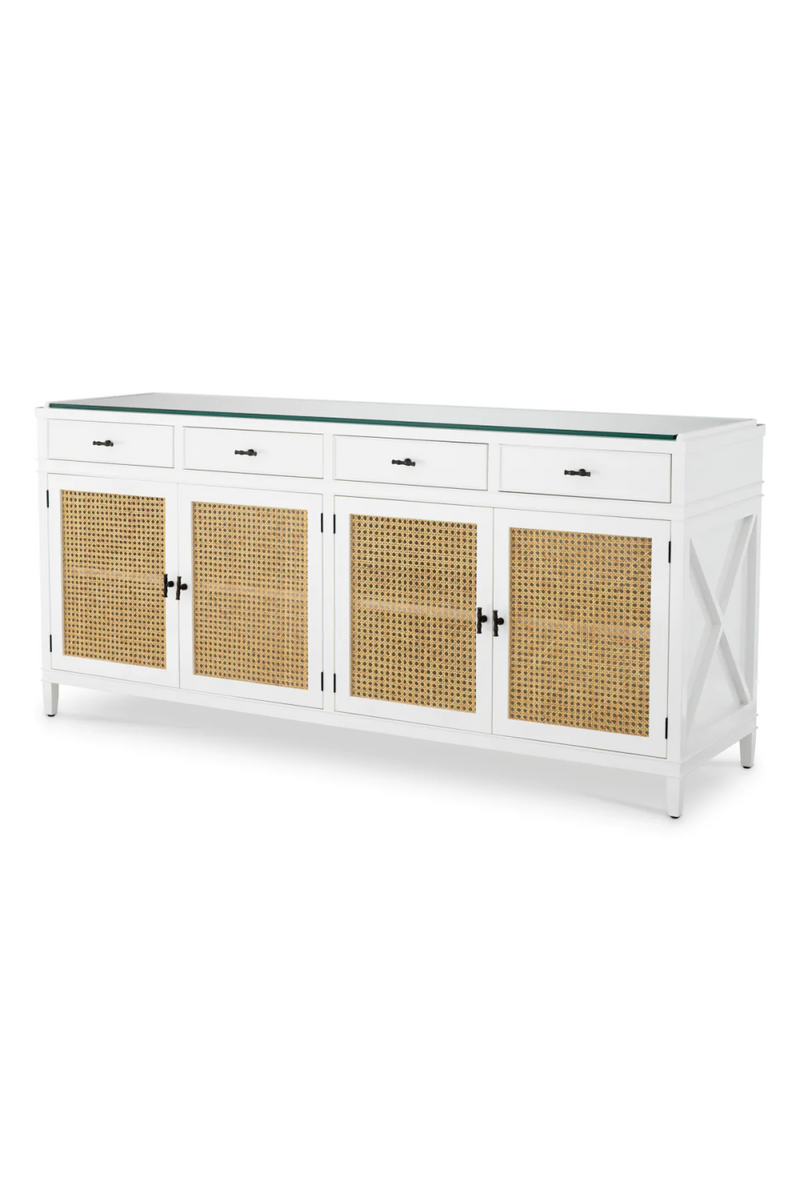 Commode 4 portes en rotin naturel | Eichholtz Bahamas | OROA.fr