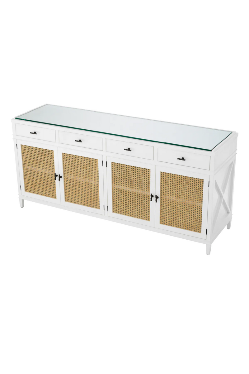 Commode 4 portes en rotin naturel | Eichholtz Bahamas | OROA.fr