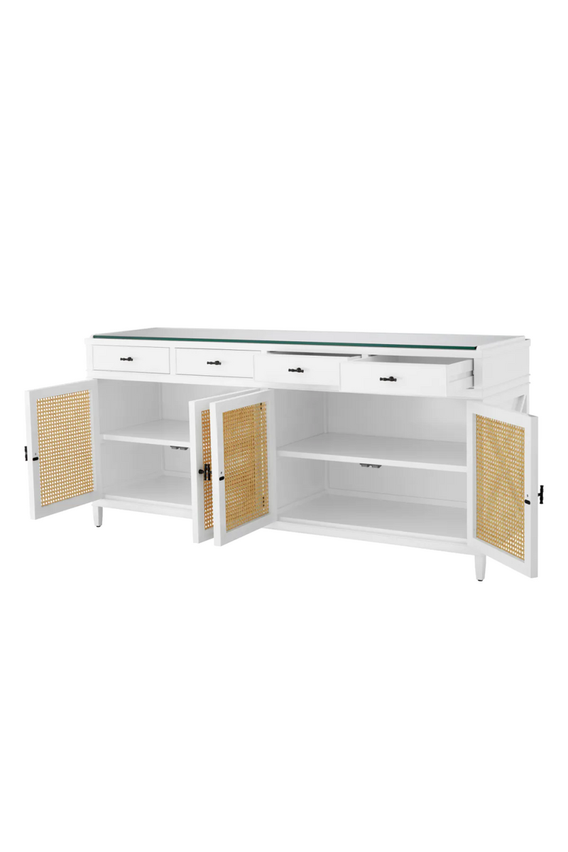 Commode 4 portes en rotin naturel | Eichholtz Bahamas | OROA.fr