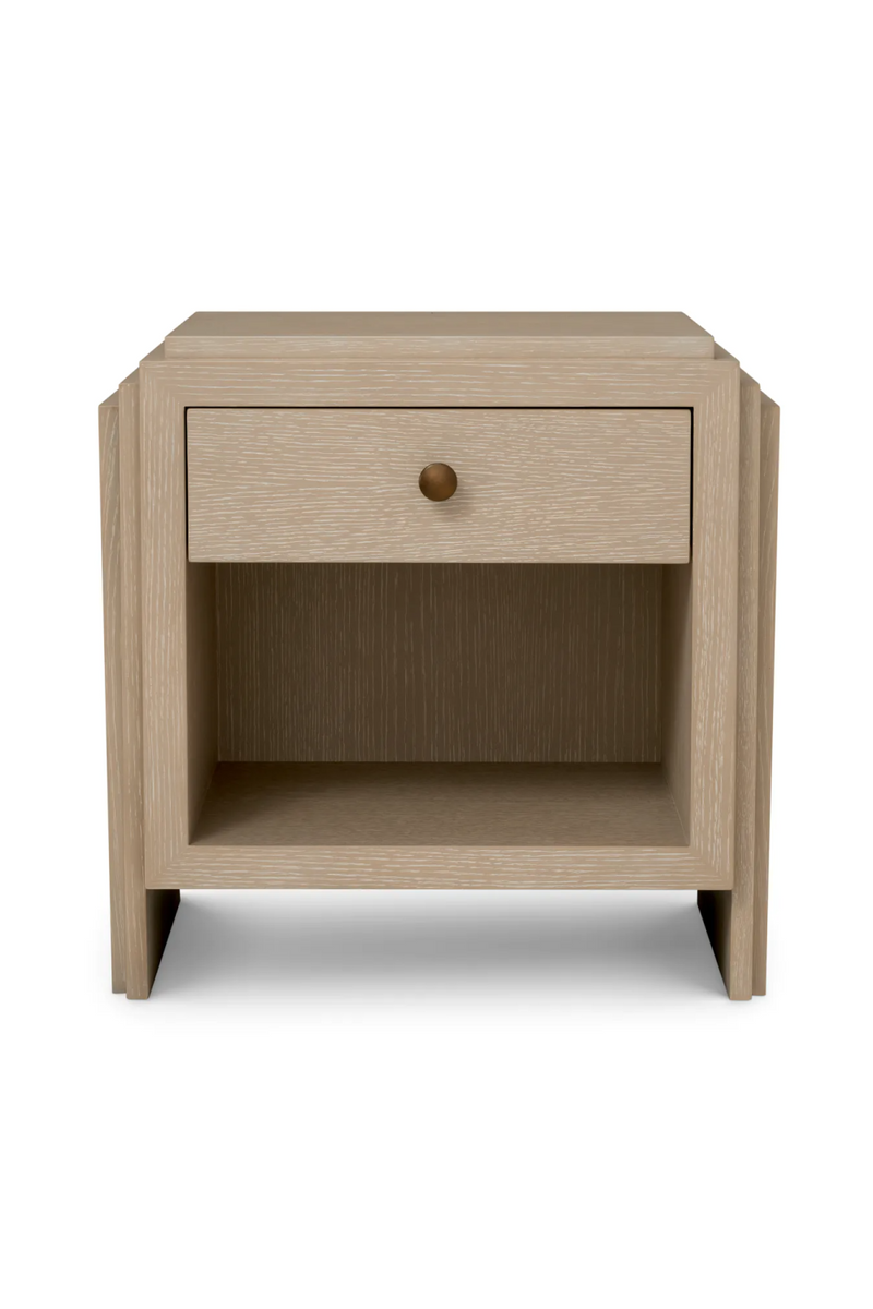 Table de chevet en chene a 1 tiroir | Eichholtz ArtDeco | OROA.fr