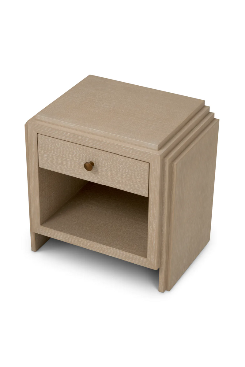 Table de chevet en chene a 1 tiroir | Eichholtz ArtDeco | OROA.fr