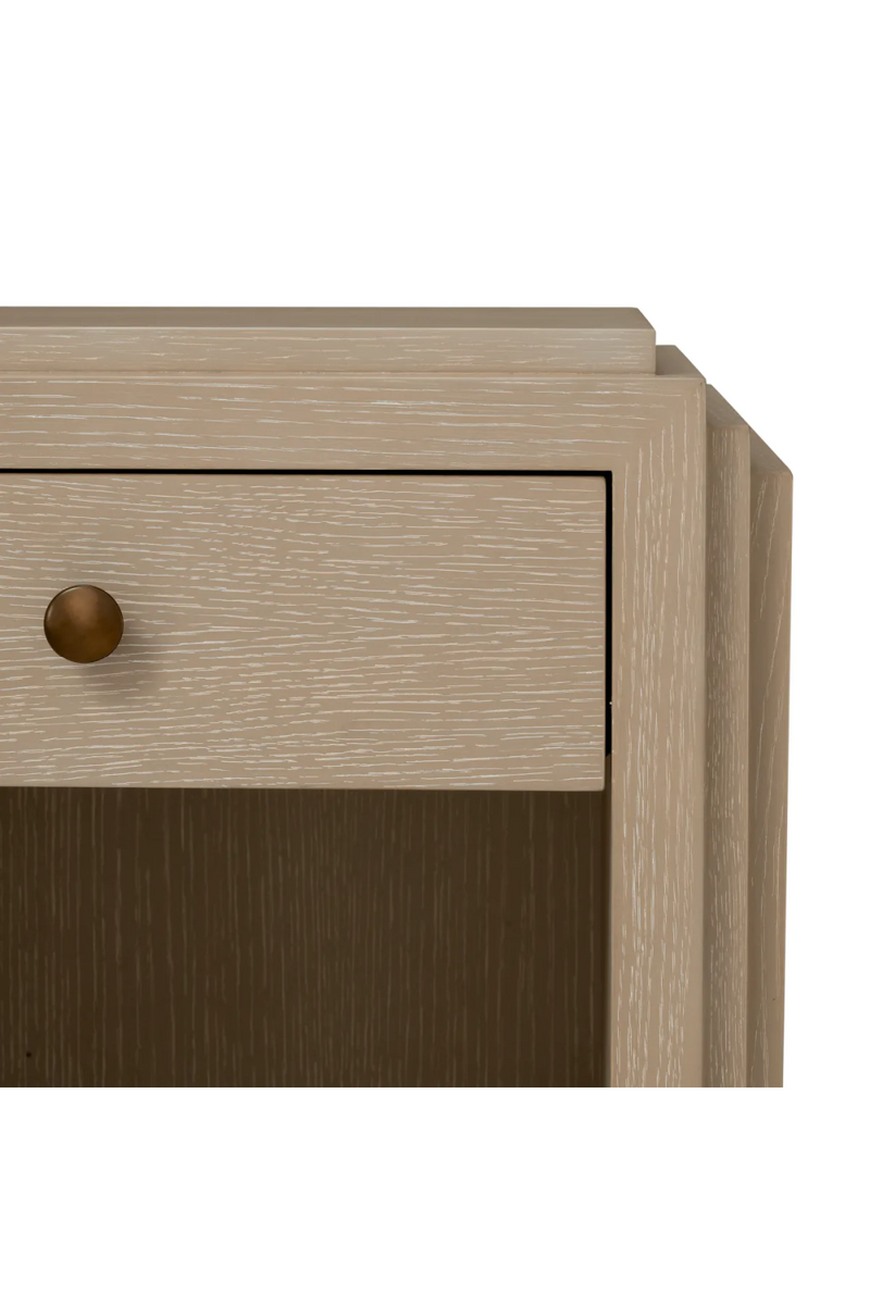 Table de chevet en chene a 1 tiroir | Eichholtz ArtDeco | OROA.fr