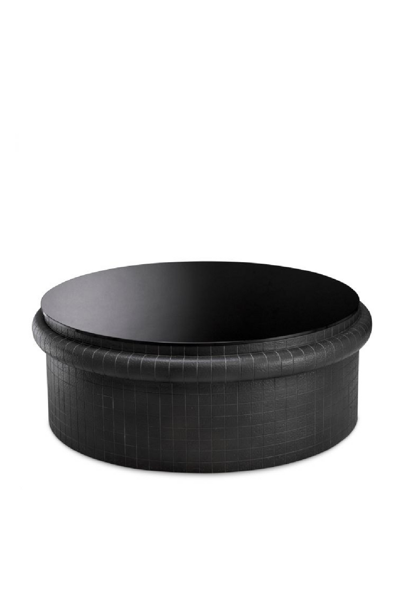 Table Basse Ronde En Verre Noir | Eichholtz Tortugo | OROA.fr