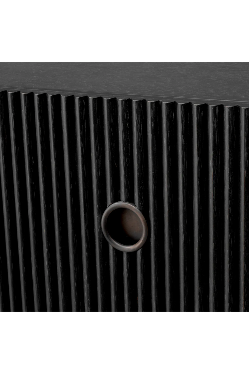 Commode nervurée à 6 tiroirs en bois noir | Eichholtz Dimitrios  | OROA.fr