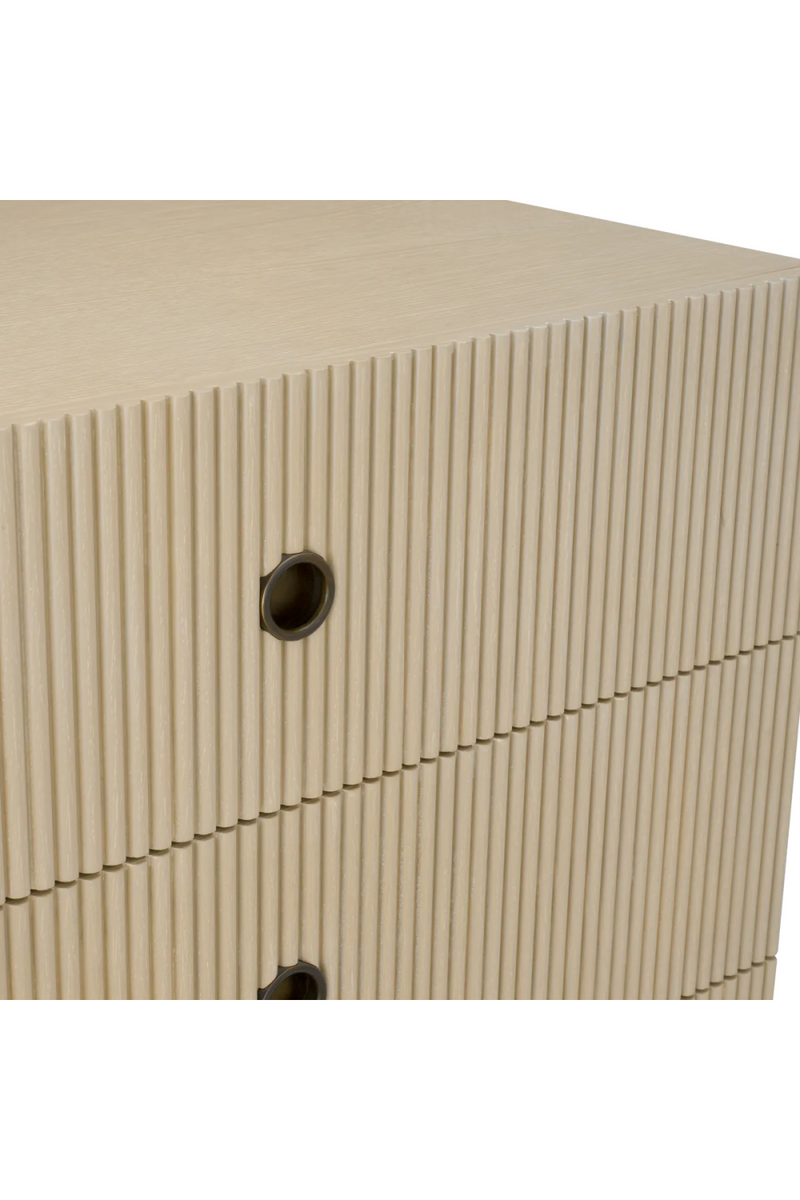 Commode nervurée à 6 tiroirs en bois marron | Eichholtz Dimitrios | OROA.fr