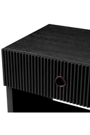 Table de chevet en bois strié noir avec 1 tiroir | Eichholtz Dimitrios | OROA.fr