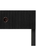 Table de chevet en bois strié noir avec 1 tiroir | Eichholtz Dimitrios | OROA.fr