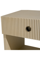 Table de chevet en bois strié marron avec 1 tiroir | Eichholtz Dimitrios | OROA.fr