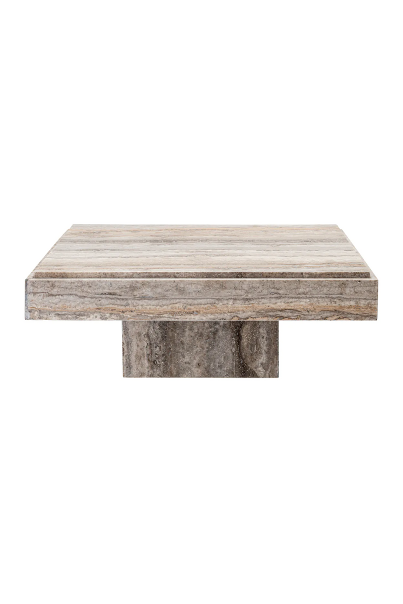 Table basse carree en travertin argente | Eichholtz Sartoria | OROA.fr