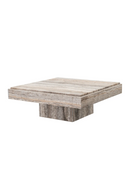 Table basse carree en travertin argente | Eichholtz Sartoria | OROA.fr