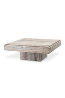 Table basse carree en travertin argente | Eichholtz Sartoria | OROA.fr