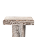 Table d'appoint rectangulaire en travertin argente | Eichholtz Sartoria | OROA.fr