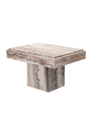 Table d'appoint rectangulaire en travertin argente | Eichholtz Sartoria | OROA.fr