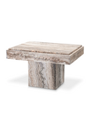 Table d'appoint rectangulaire en travertin argente | Eichholtz Sartoria | OROA.fr