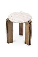 Table d’appoint en marbre beige | Eichholtz Albion | OROA.fr