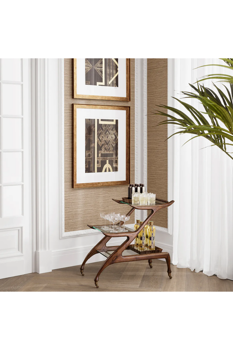 Chariot Double en Bois Brun | Eichholtz Manzo | OROA.fr