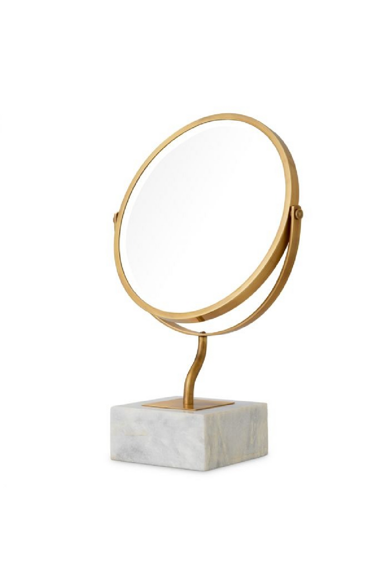 Miroir De Table Rond En Laiton Vintage | Eichholtz Jovanni | OROA.fr