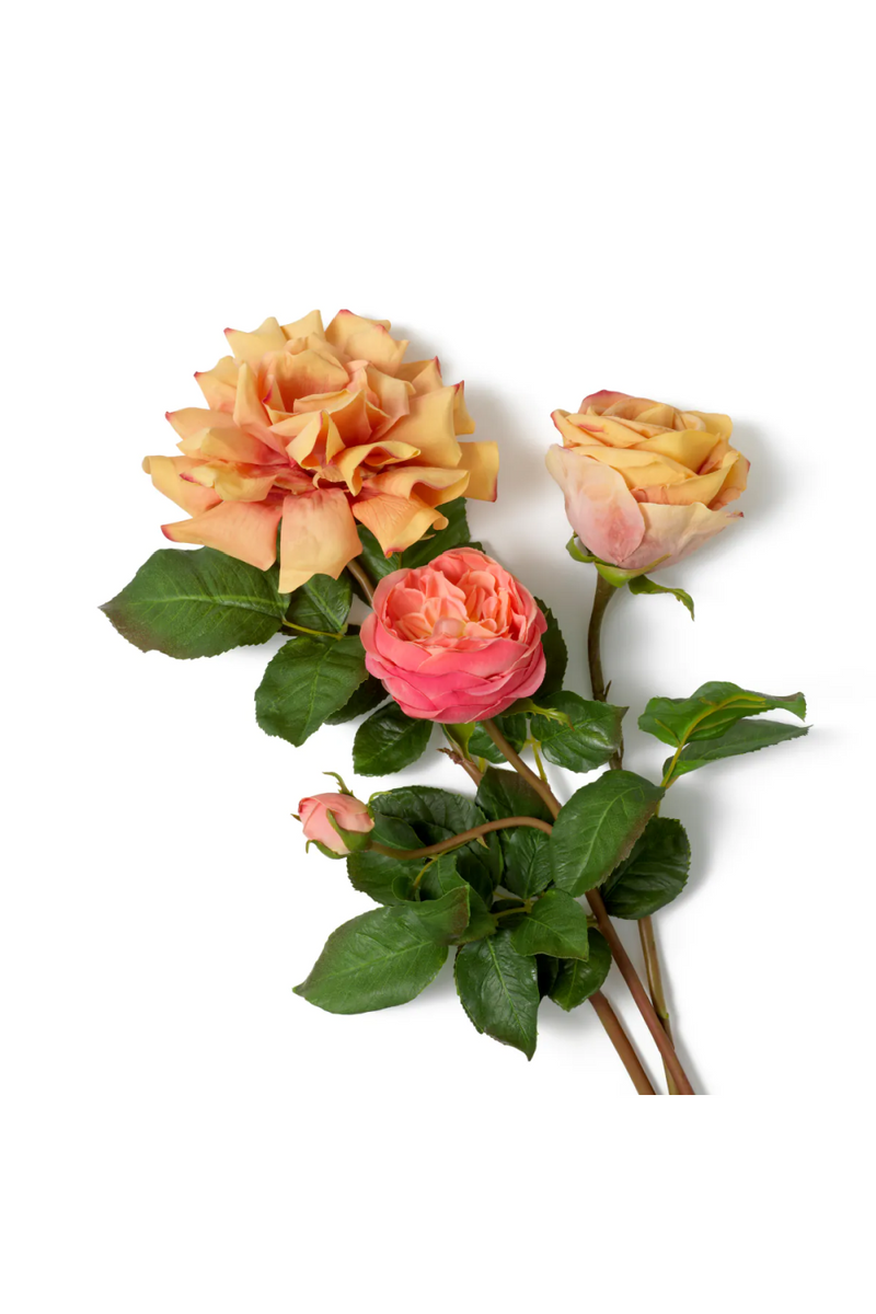 Bouquet de roses de jardin artificielles pêche (72 pièces) | Eichholtz Roses | OROA.fr