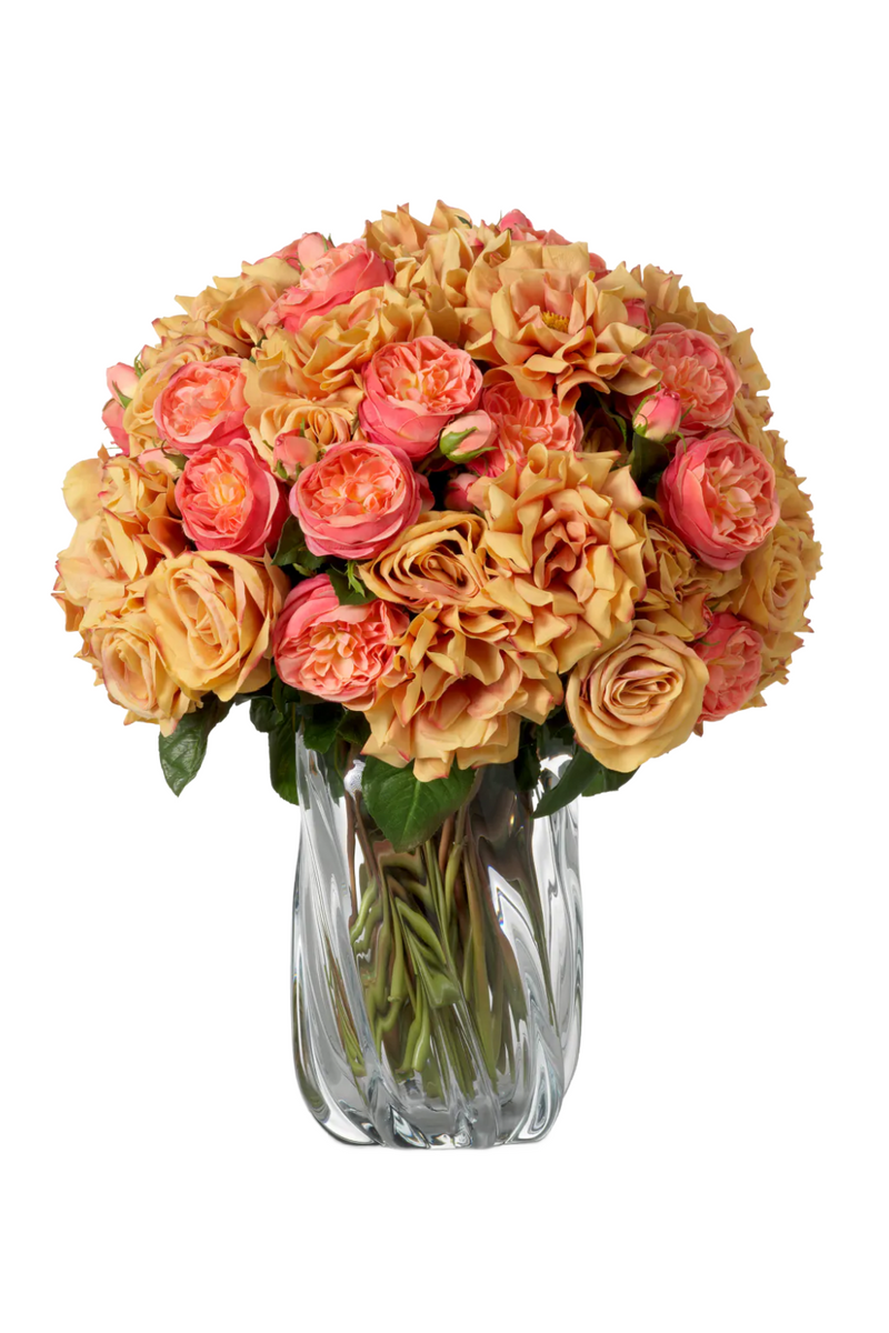 Bouquet de roses de jardin artificielles pêche (72 pièces) | Eichholtz Roses | OROA.fr