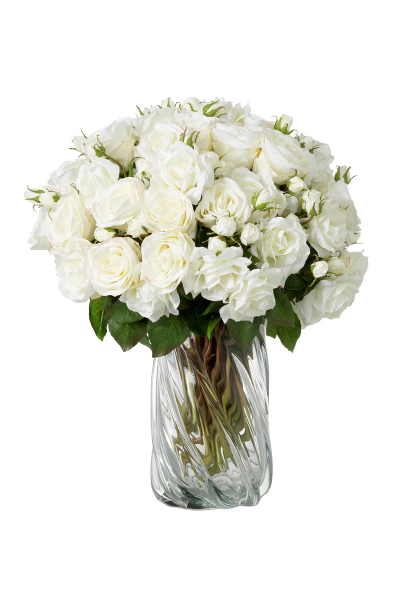 Bouquet de roses de jardin artificielles blanches (72 pièces) | Eichholtz Roses | OROA.fr