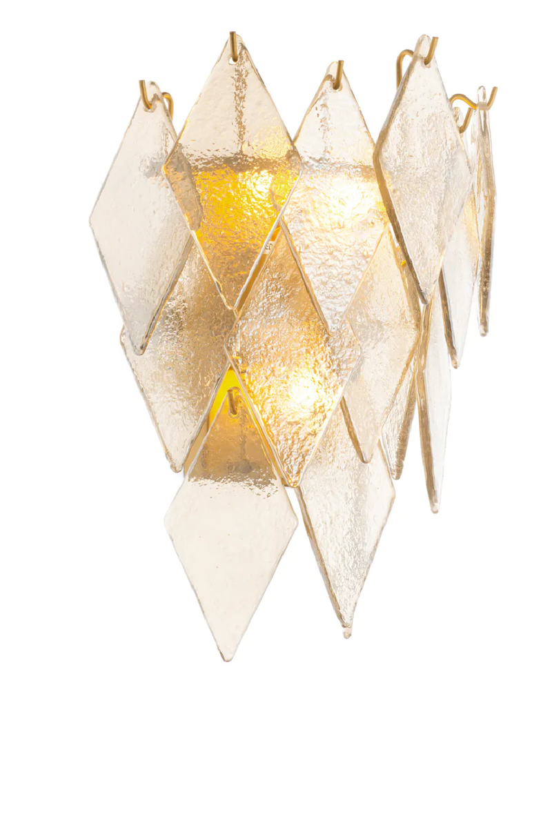 Applique en verre finition Laiton ancien I Eichholtz Rhombus | OROA.fr