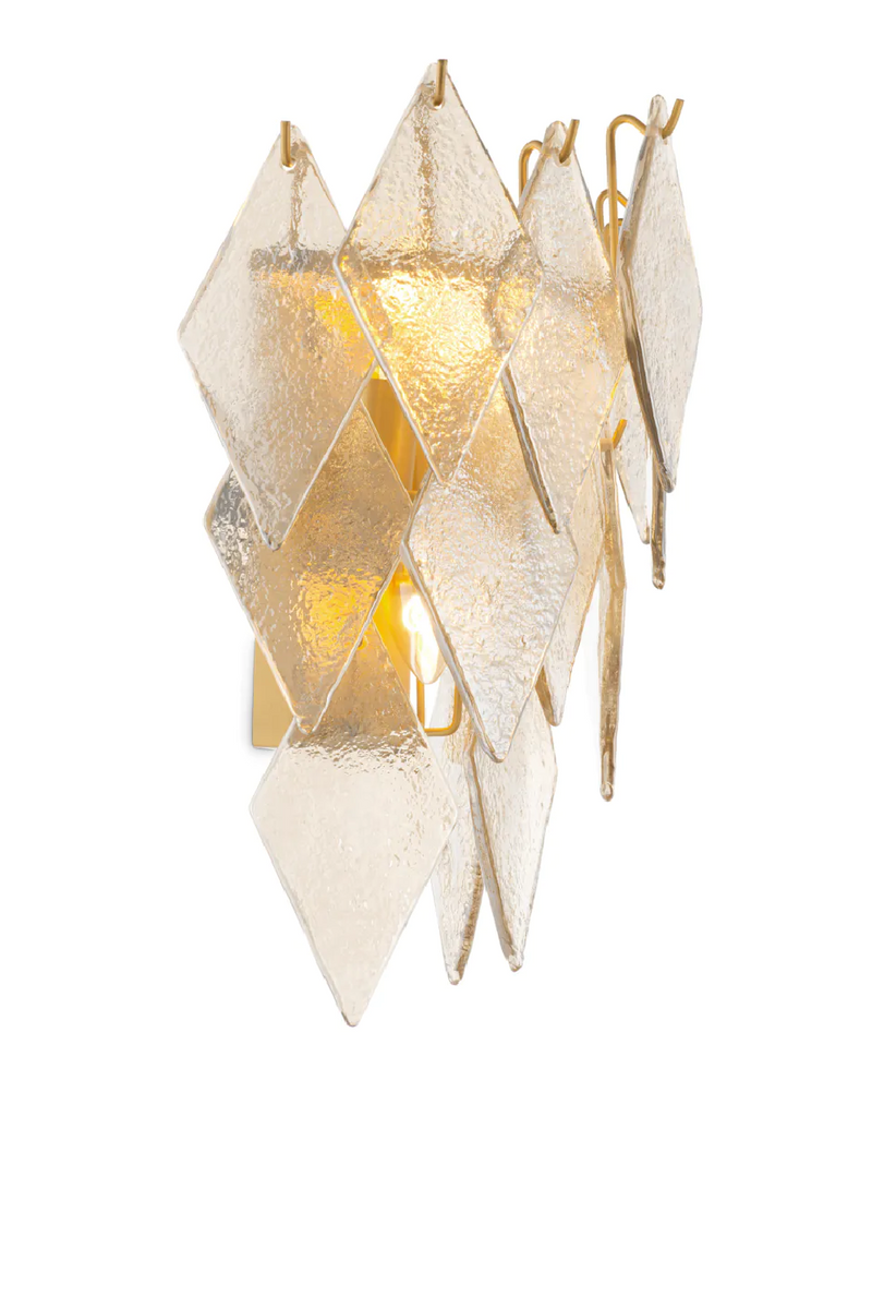 Applique en verre finition Laiton ancien I Eichholtz Rhombus | OROA.fr