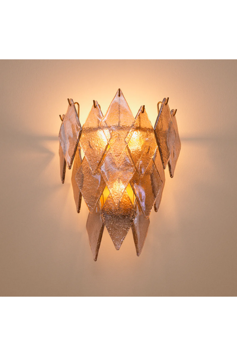 Applique en verre finition Laiton ancien I Eichholtz Rhombus | OROA.fr