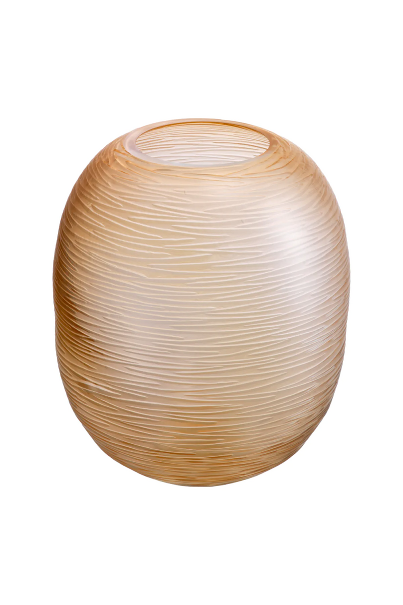 Vase en verre soufflé recyclé pêche | Eichholtz Alessio L | OROA.fr