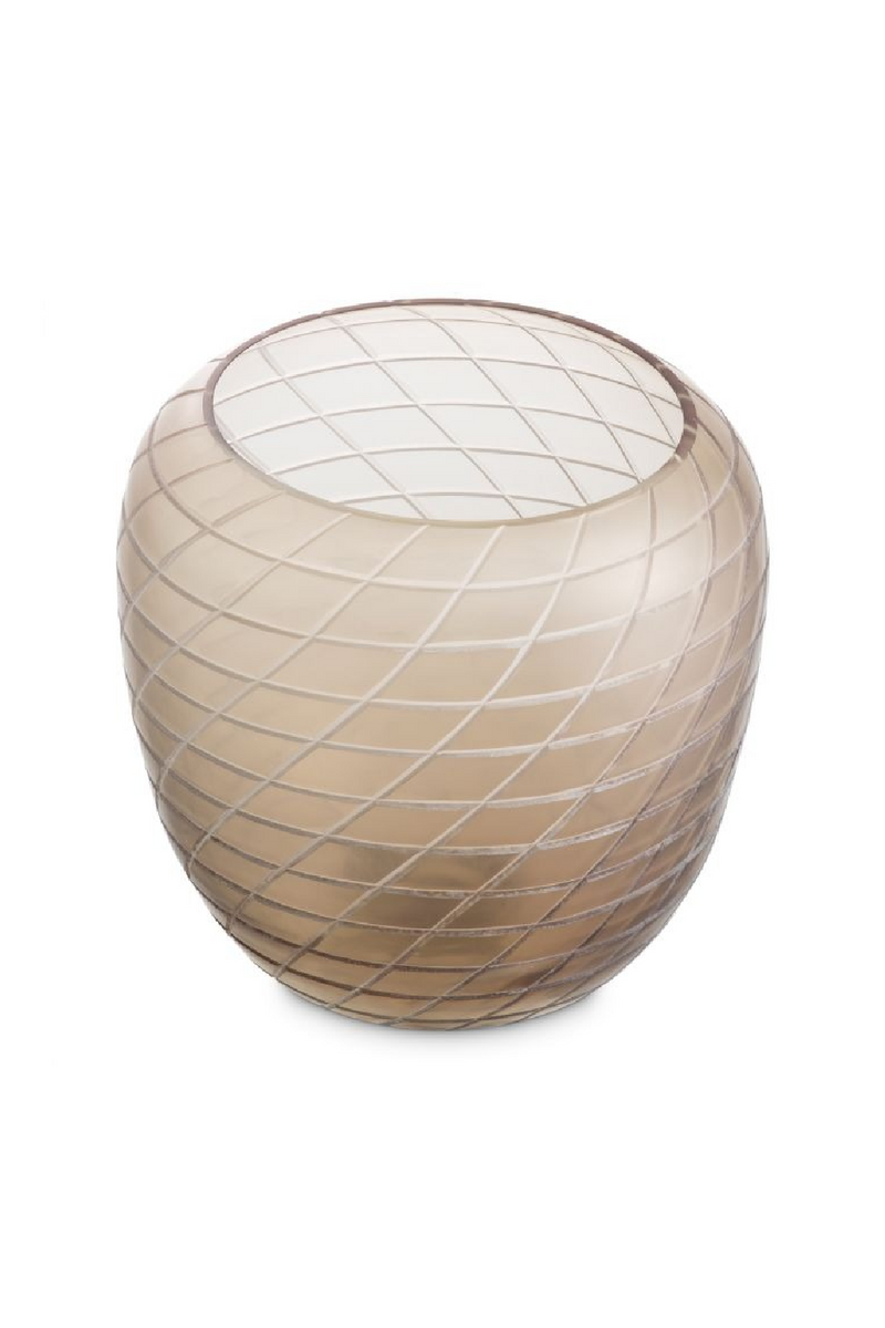 Vase En Verre Taillé A La Main A Motifs | Eichholtz Tarano | OROA.fr