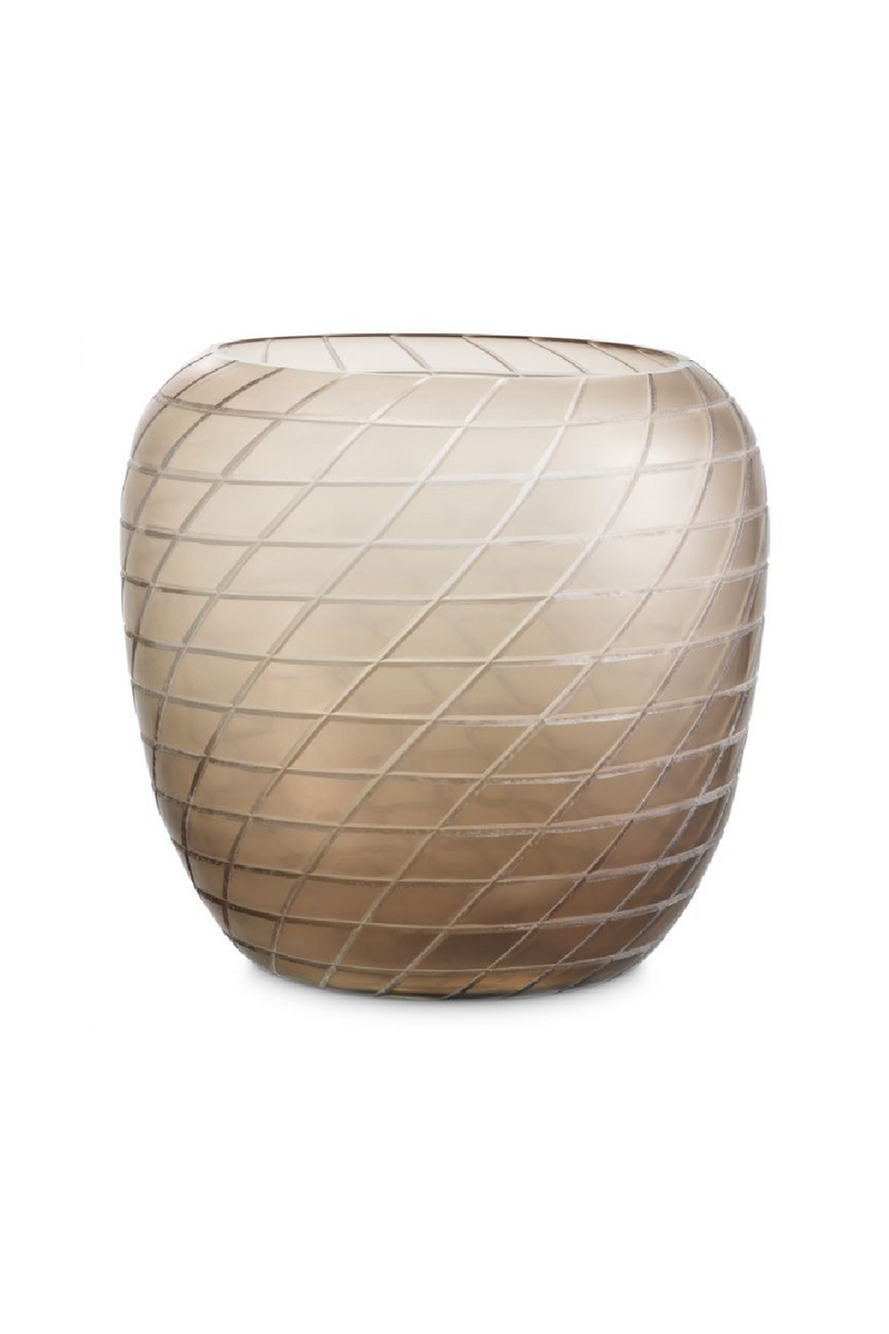 Vase En Verre Taillé A La Main A Motifs | Eichholtz Tarano | OROA.fr