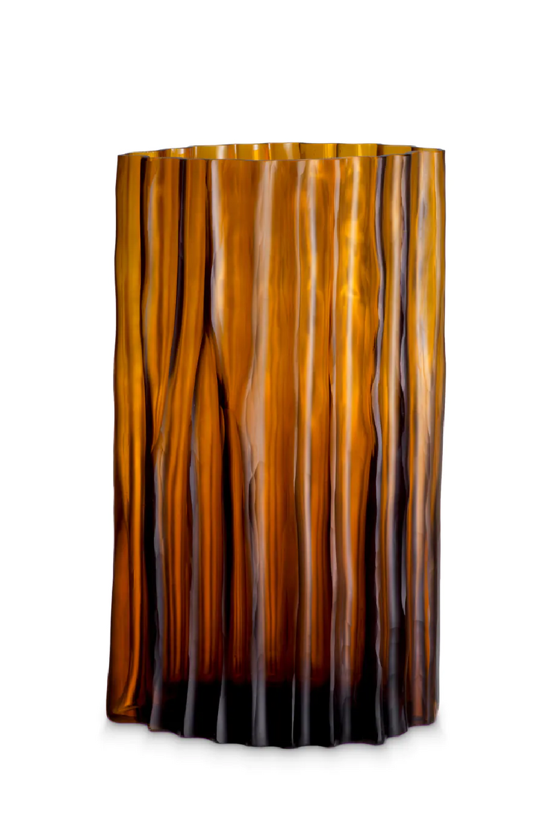 Vase en verre soufflé recyclé ambre | Eichholtz Vivente S | OROA.fr