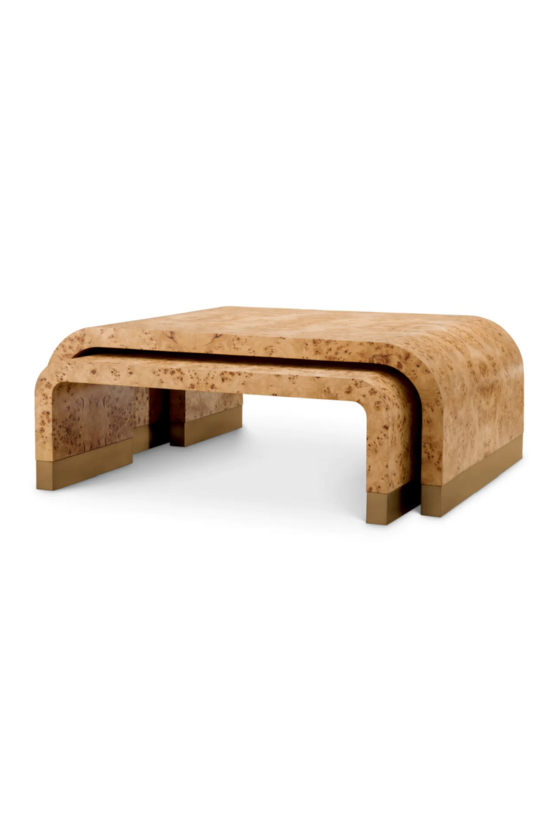 Ensemble de tables basses en ronce de mappa (3) | Eichholtz Quinton | OROA.fr