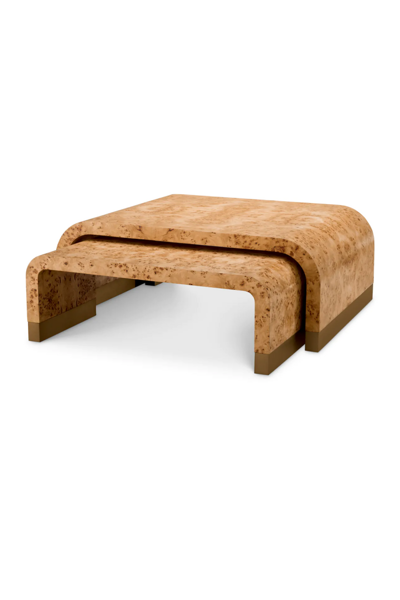 Ensemble de tables basses en ronce de mappa (3) | Eichholtz Quinton | OROA.fr