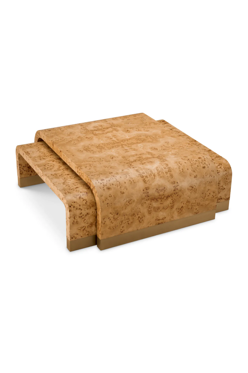 Ensemble de tables basses en ronce de mappa (3) | Eichholtz Quinton | OROA.fr