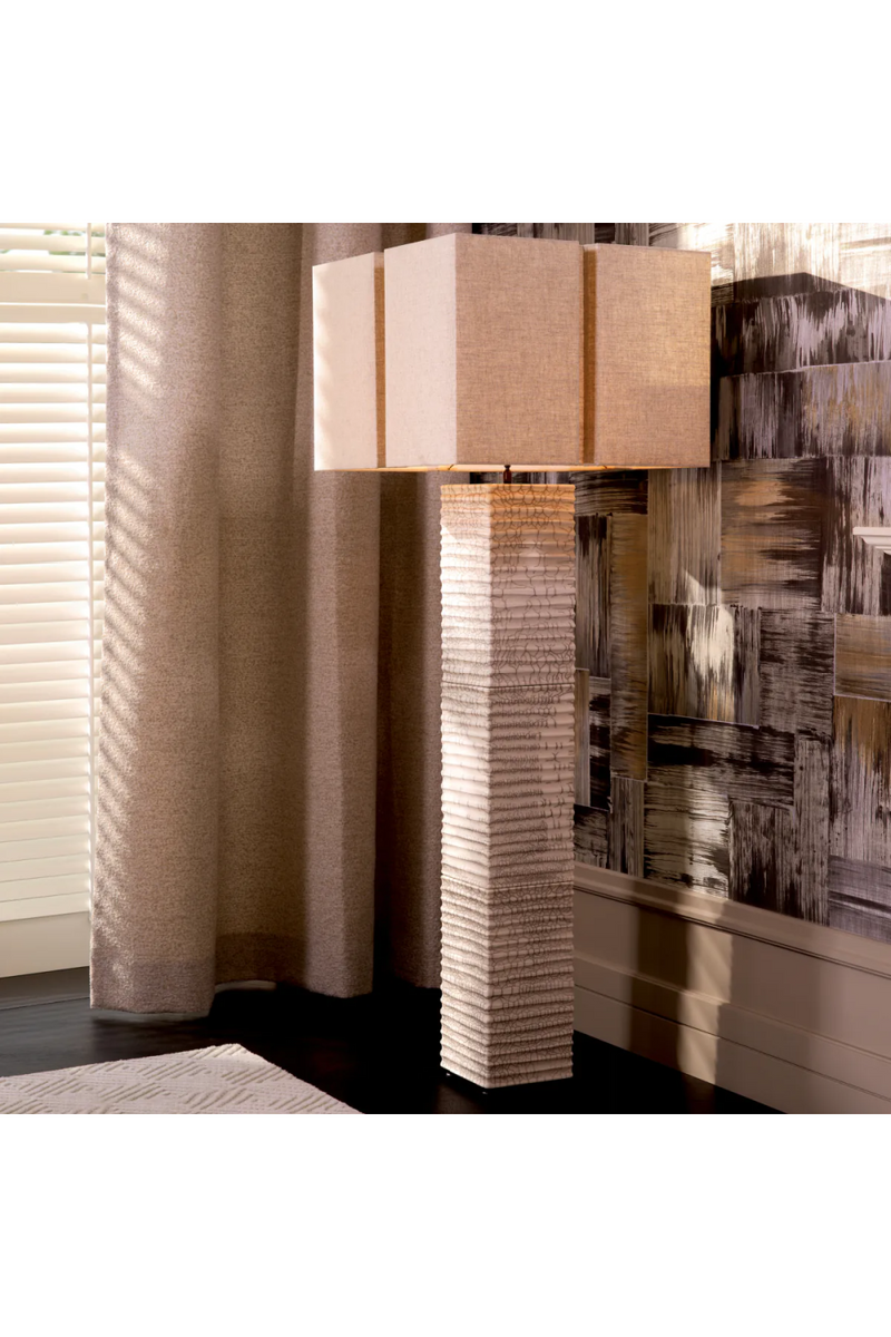 Lampadaire en céramique blanche et raku | Eichholtz Division | Meubleluxe.fr
