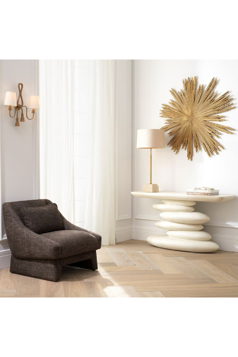 Fauteuil De Salon Brun A Accoudoirs Inclinés | Eichholtz Valore | OROA.fr