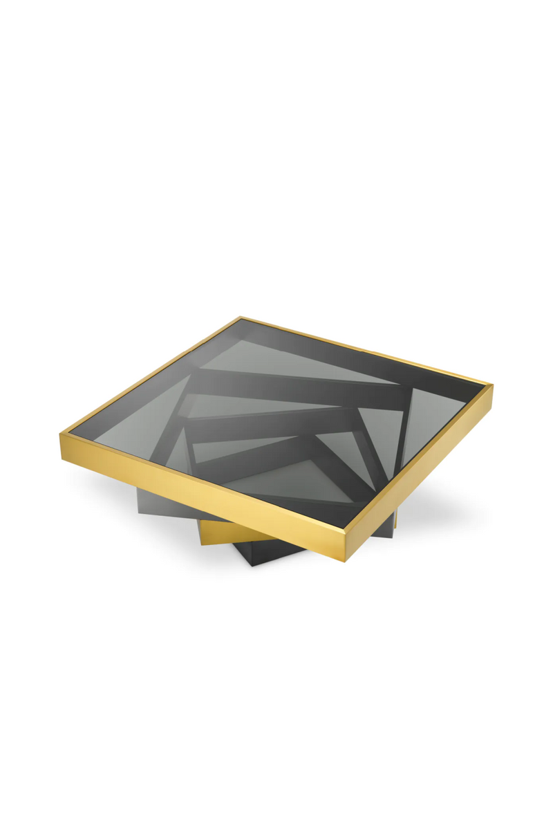 Table basse a niveaux en verre fume | Eichholtz Zamora | OROA.fr