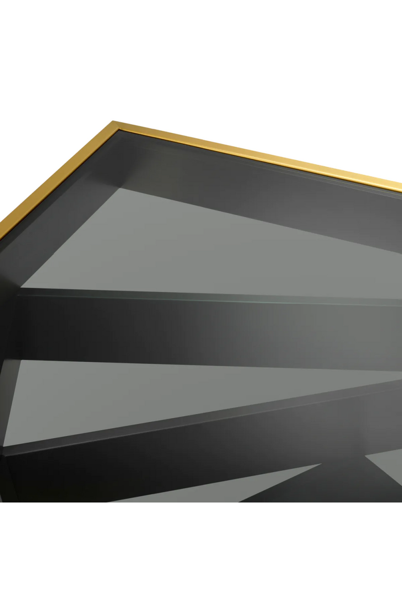 Table basse a niveaux en verre fume | Eichholtz Zamora | OROA.fr